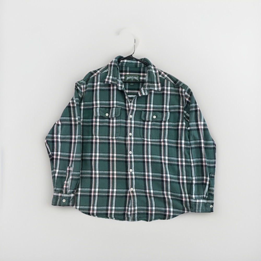 American Eagle Plaid Shacket Green Men's Size Large